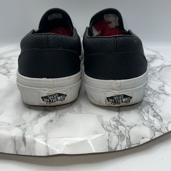 VANS Classic Slip-On Perforated Black Leather Shoe- - Picture 5 of 9